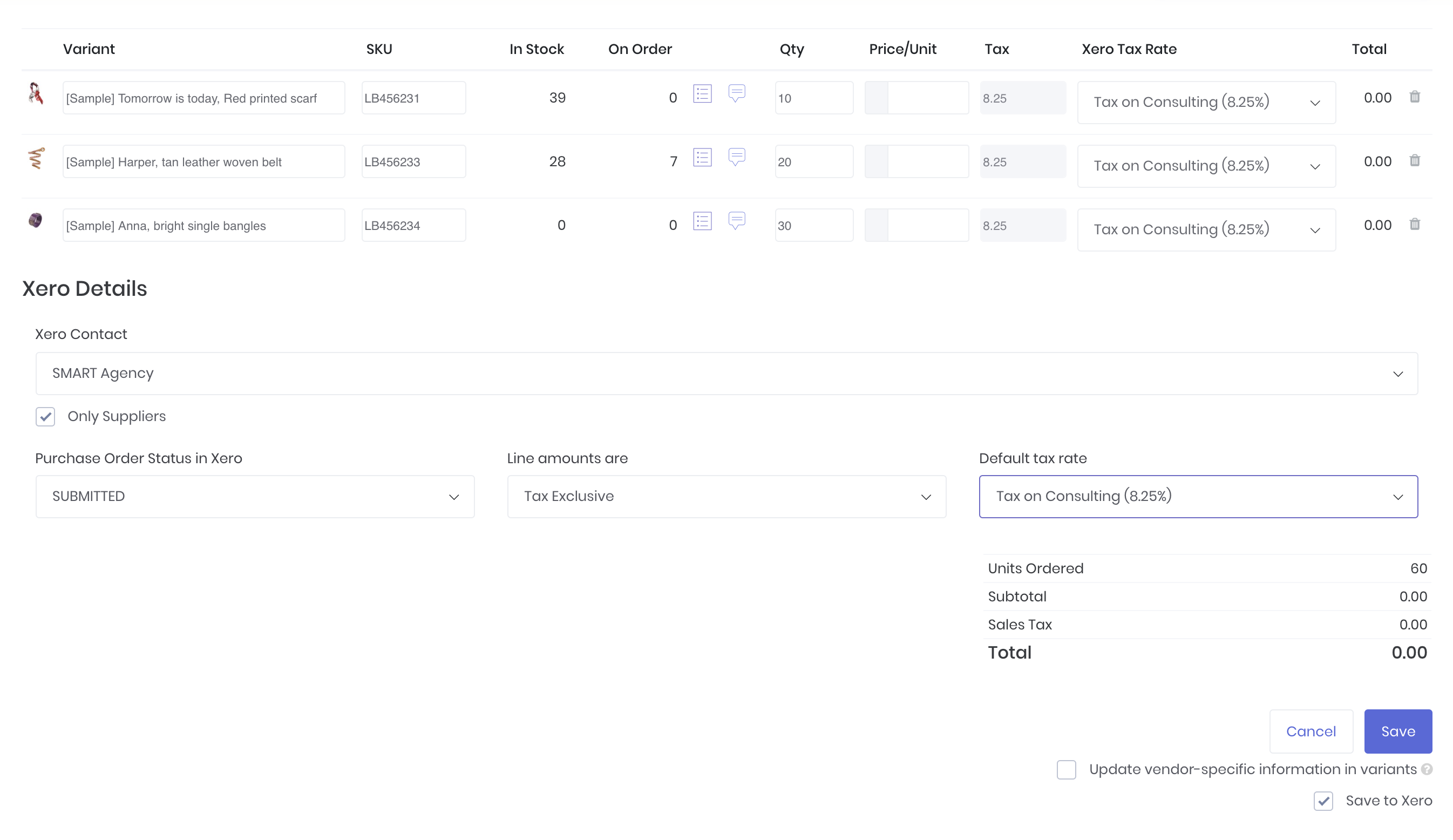 Xero Inventory Planner